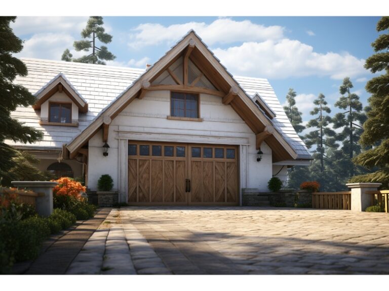 Traditional garage door with a newly installed keypad in Ardmore, PA.