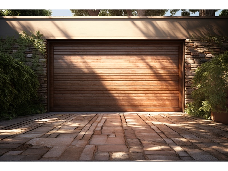 Showcasing a newly upgraded model of Raynor garage door with advanced features.