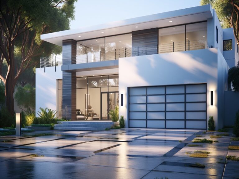 Well-maintained garage door on a modern home.