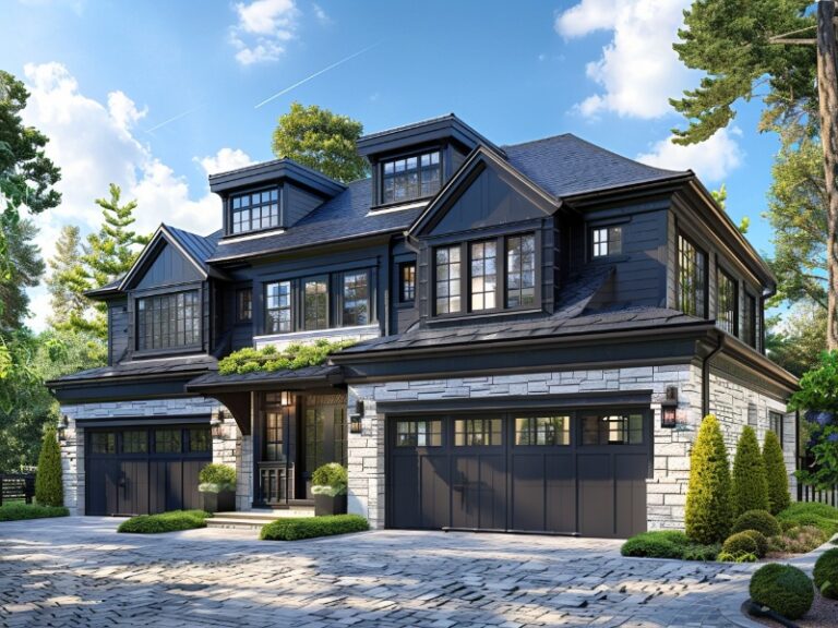 Statement garage, offering curb appeal, at the perfect garage door height in Berwyn, PA.
