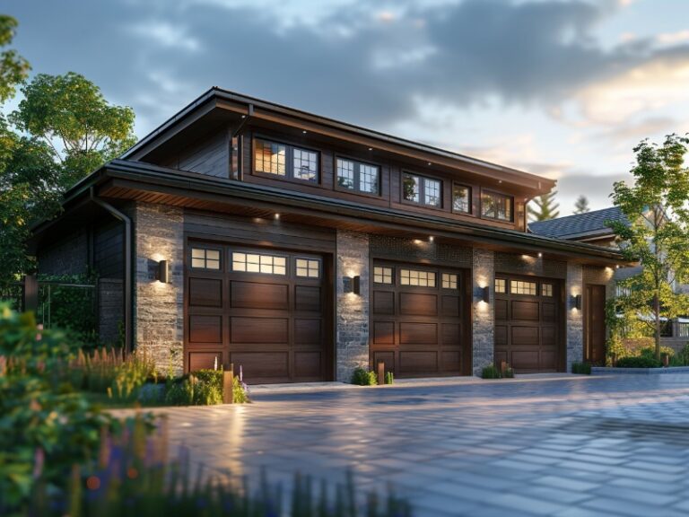 Modern garage door with sleek design and smart technology.