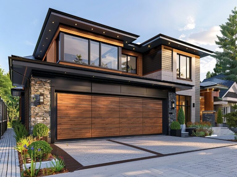Modern garage door enhancing a home's exterior.