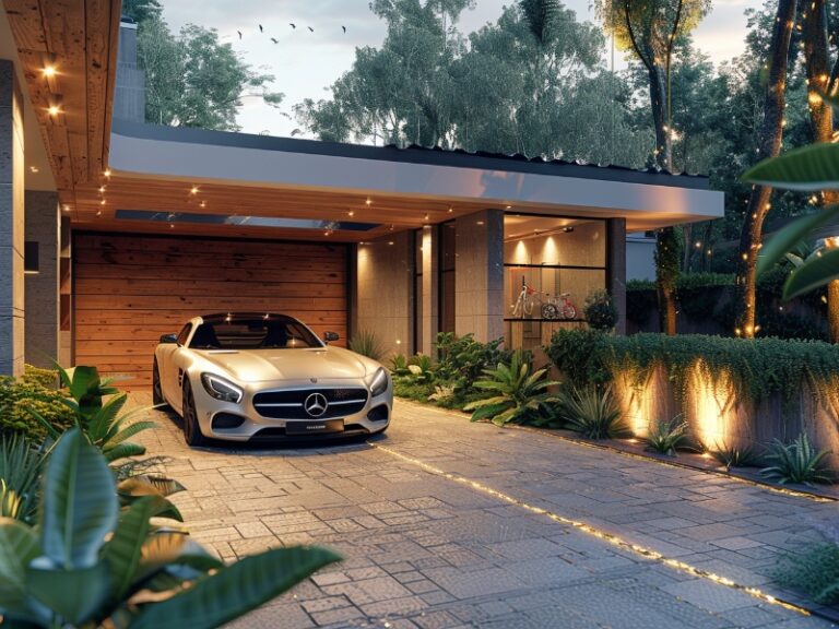 An upgraded garage door opener on a modern home.