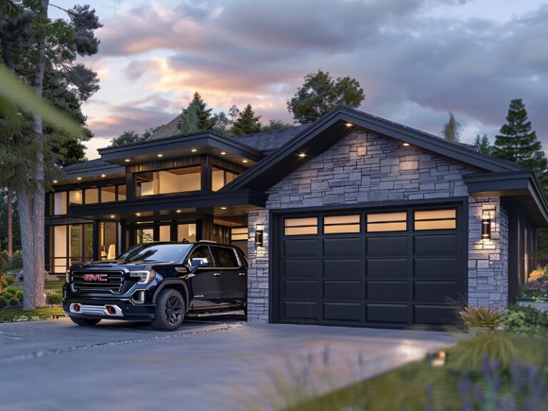 Traditional raised panel 9x7 garage door in a classic design.