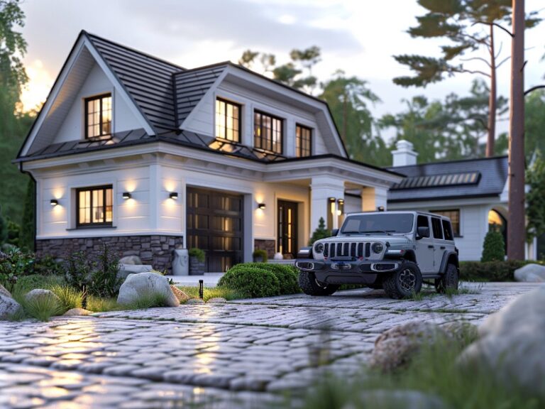 Classic garage door on a beautiful home, purchased at an affordable price in Berwyn, PA.