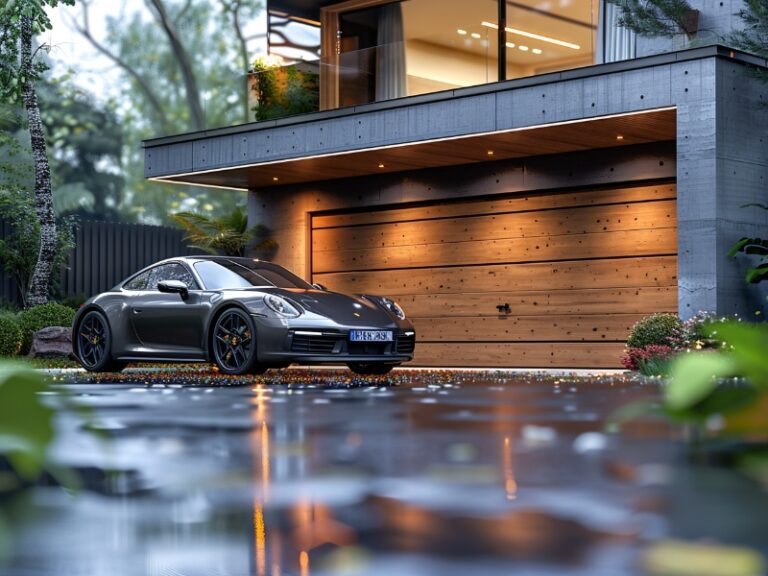 A modern home transformed by a brand new garage door.