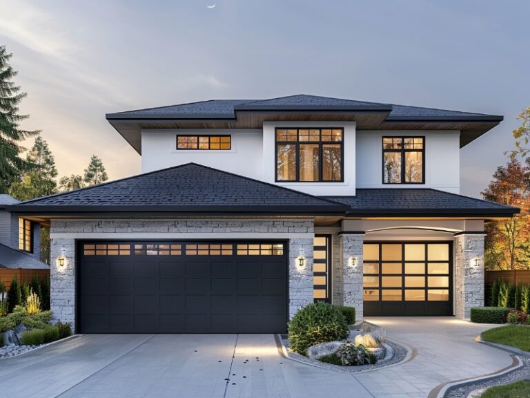 Raynor custom garage door, with a comprehensive warranty, showcasing its unique design and superior craftsmanship.