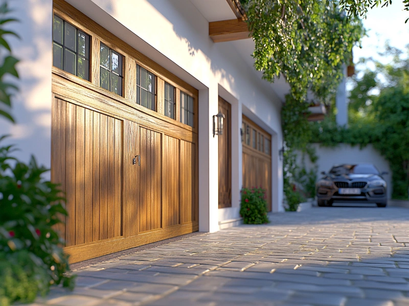 Interior view of a garage showing two closed garage doors, emphasizing cost-effective insulated garage doors in Ardmore PA.