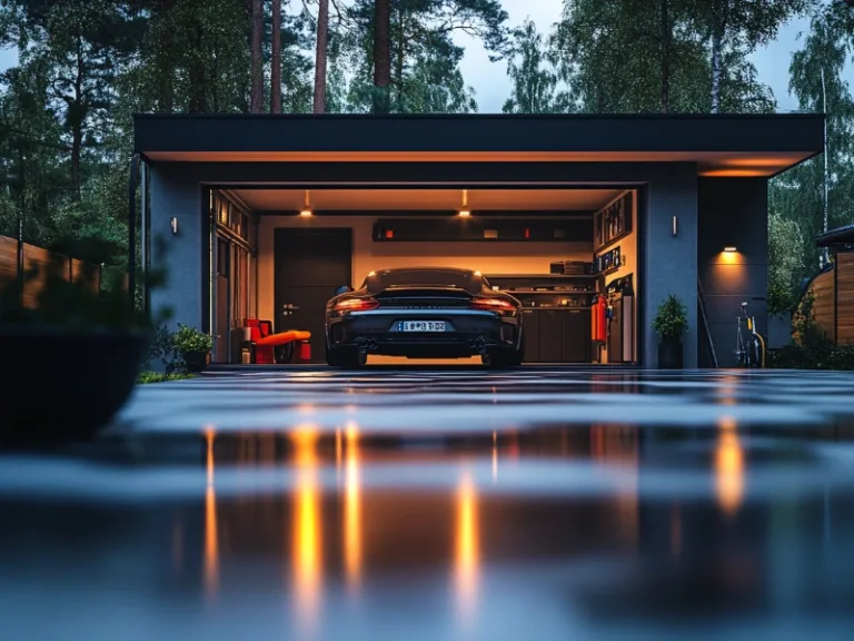 Fast and reliable garage door repair in Bryn Mawr, PA, ensuring your modern garage stays secure, just like this sleek, well-maintained space.