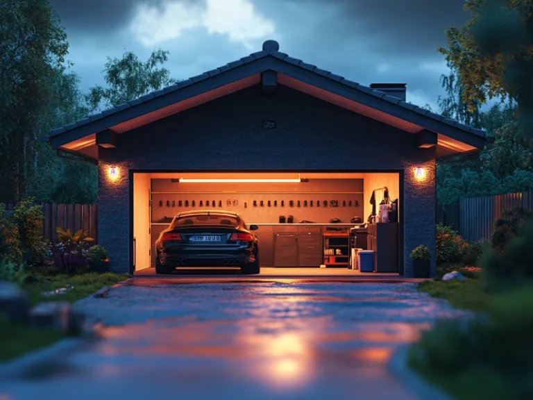 Cozy garage with a car inside, providing tips to troubleshoot garage doors that won't close in Wayne, PA.