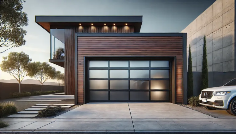 Top Local Garage Door Repair Services in Bala Cynwyd, PA - Expert solutions for modern garage doors, like the sleek design with frosted glass panels featured in this contemporary home.